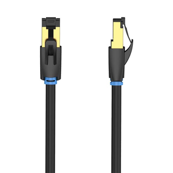CAT8 SFTP Vention IKABF RJ45 Ethernet-netværkskabel 40Gbps 1m Sort