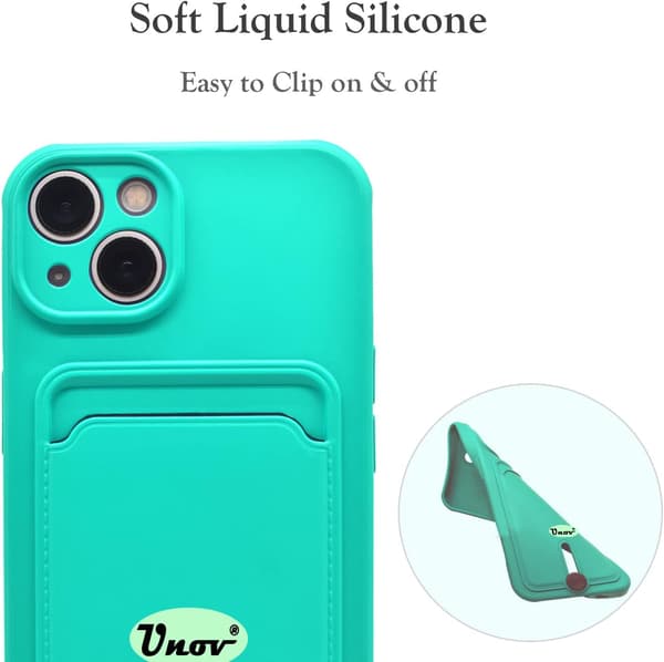 ETUI TIL APPLE IPHONE 13 MINI TURKIS SILIKONE + KORTSLUKKET