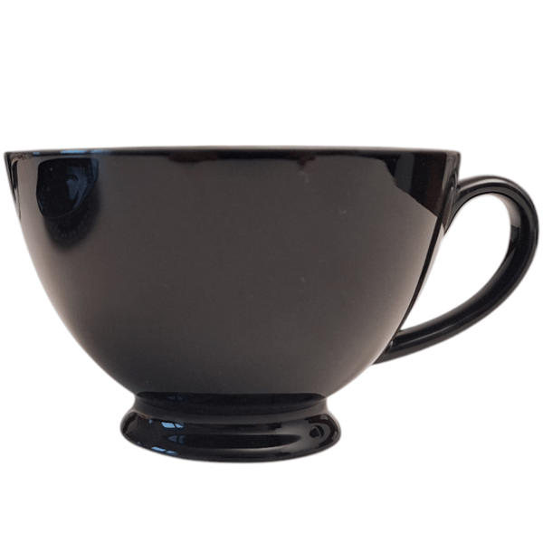 SORT KERAMISK KOP 260 ml MED ÅBEN UNDERKOP TIL KAFFE OG TE