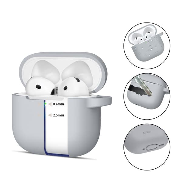 TECH-PROTECT SILIKONKROK TILL APPLE AIRPODS 4, KRITGRÅ