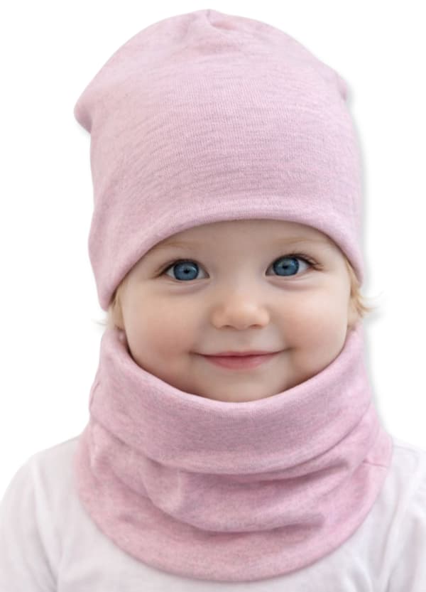 Set MÖSSA + HALSDUK 56-68 babyset 34/38 VÅRMELAGE ROSA