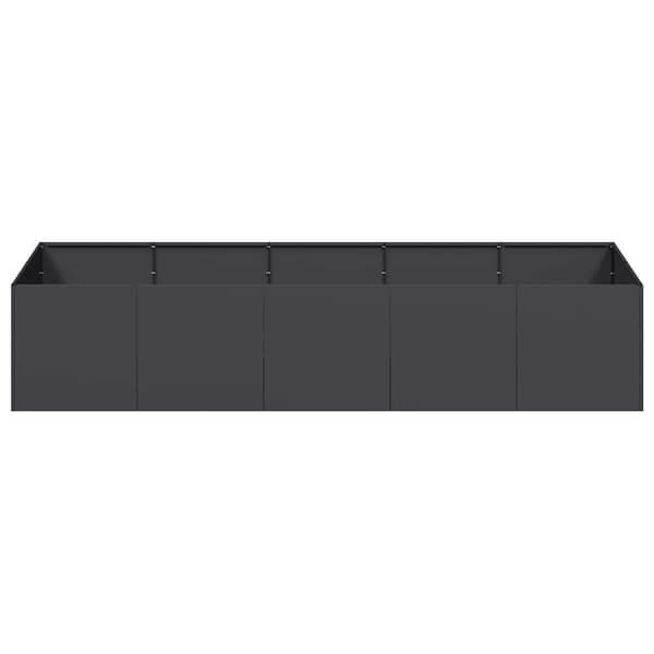 vidaXL sort urtepotte 200x80x40 cm stål
