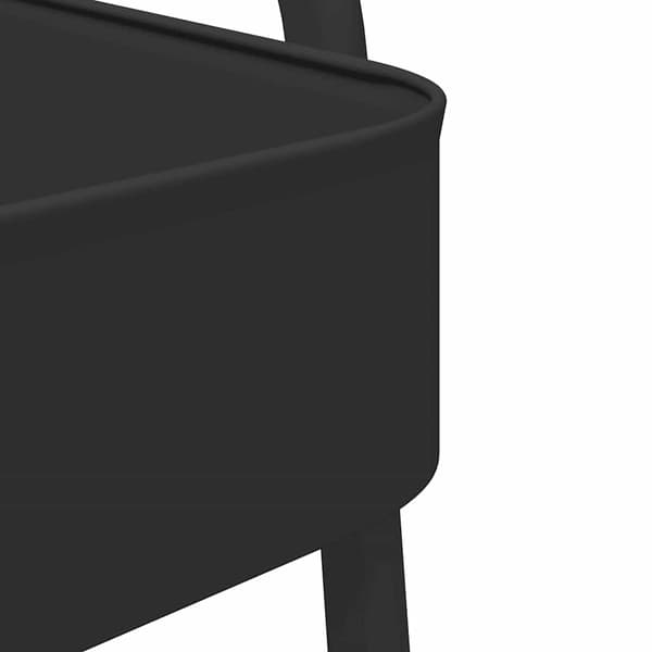 vidaXL 3-lags opbevaringsvogn sort 42x41,5x77 cm