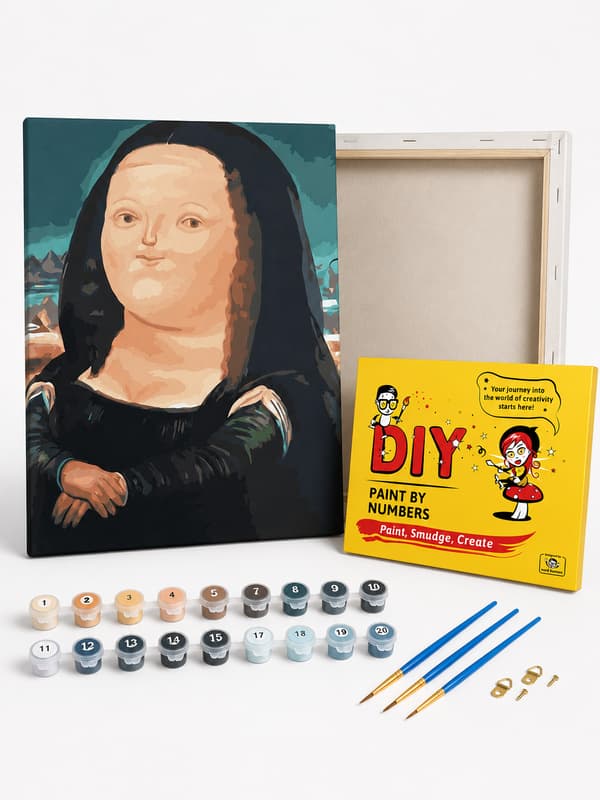 Maleri efter tal med ramme Billeder til maleri - Tykke Mona Lisa 40x50 cm