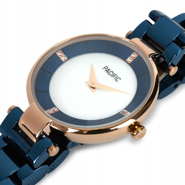 Damklocka svart armband elegant klassisk Pacific box Z65
