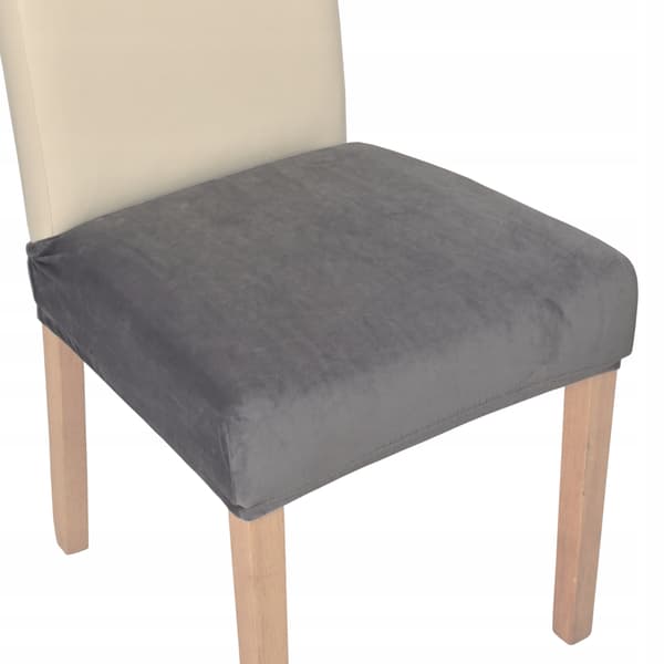 Stolsædebetræk i høj velour TESS grå