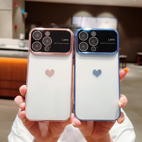 APPLE IPHONE 14 PRO MAX SILIKONSKAL BLÅ RAM + KAMERASKYDD