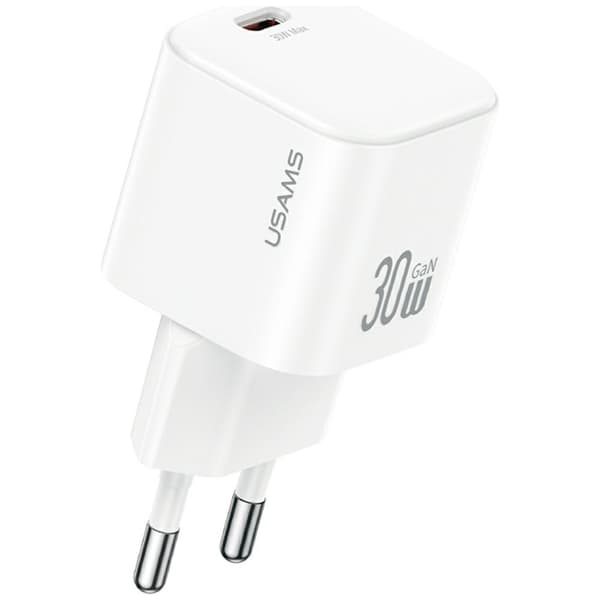 USAMS JO-serien CC262 30W USB-C vægoplader + 1m USB-C/USB-C kabel hvid