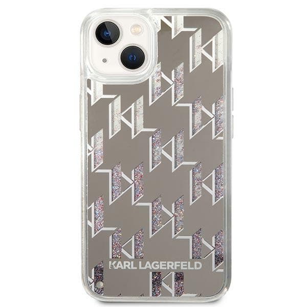 Karl Lagerfeld KLHCP14MLMNMS iPhone 14 Plus / 15 Plus 6.7 hårt skal silver/silver Liquid Glitter Monogram