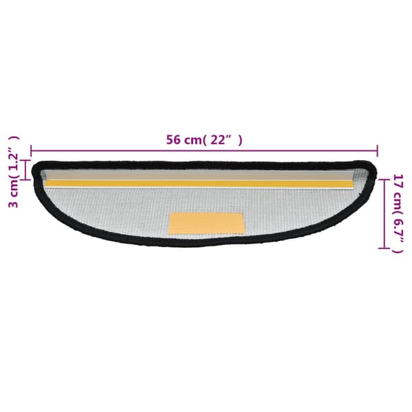 vidaXL trappetrin, 10 stk., 56x17x3 cm, sort