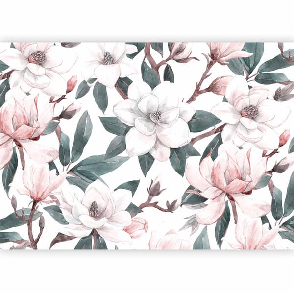 Fototapet - Akvarellmagnolior - andra varianten