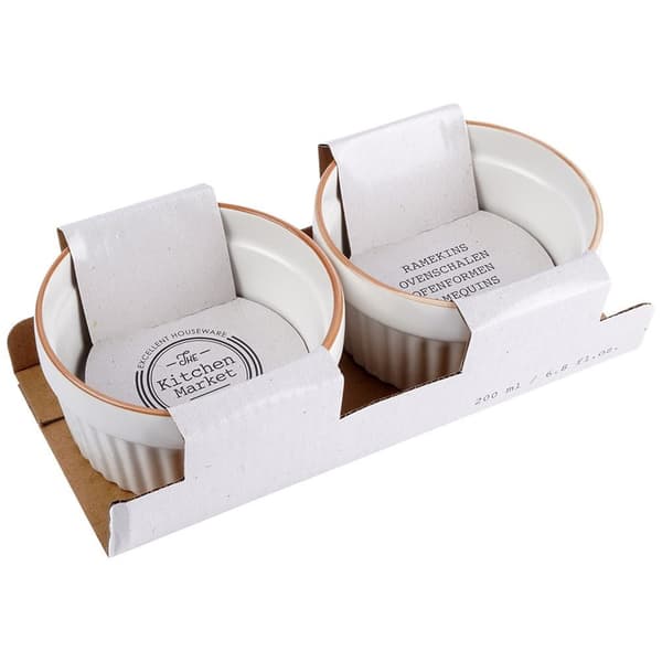 Porslinsbakskålar vita 9 cm, 170 ml 2 st