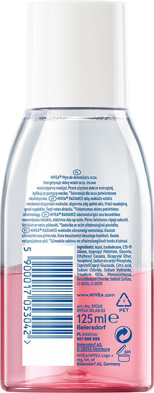 NIVEA Hoitava kaksivaiheinen silmämeikinpoistonesteenä 125 ml