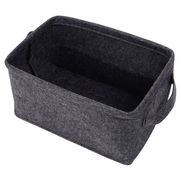 Foldbar filtkurv til opbevaring sort 36x27x20 cm
