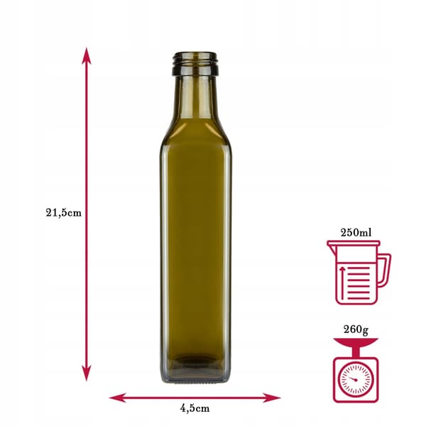 10x MARASCA 250ml flaskor med DISPENSER för olivolja