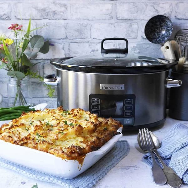 Crock-Pot CSC066X silverfärgad långkokare, 5,6 l, 240W, programmerbar