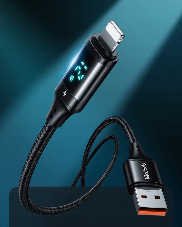MCDODO KABEL MED DISPLAY USB LIGHTNING 36W 1M TIL IPHONE X 11 12 13 14