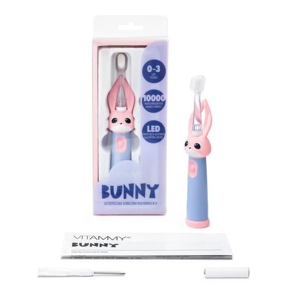 VITAMMY Bunny Sonic-tandborste för barn 0-3 år rosa