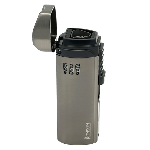 Ronson Mistral GUN Metal 3 JET Lighter med Cigarpuncher, Jet
