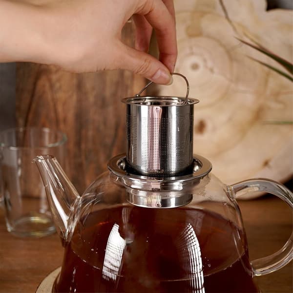 Varmebestandig glaskande med te-infuser 1,65 liter