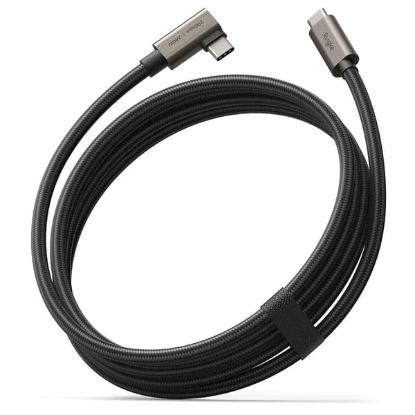 RINGKE USB 3.2 GEN 2X2 TYPE-C -kaapeli, 90 astetta, PD240W, 200CM, musta