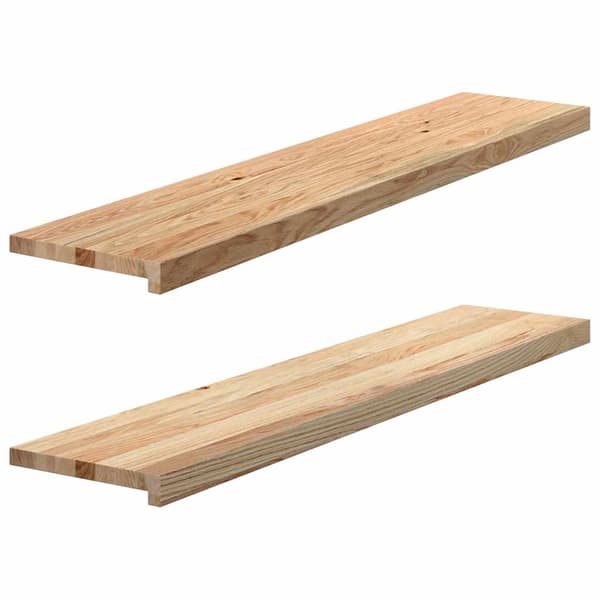 vidaXL trappetrin, 2 stk. ubehandlede, 120x30x2 cm massivt egetræ