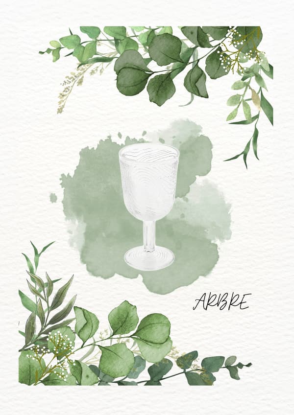 VINGLAS MED ARBRE TRÆSKIVEMØNSTER, TRANSPARENT GLAS
