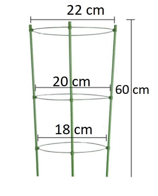 Runt metallstöd 60 cm (för växter)