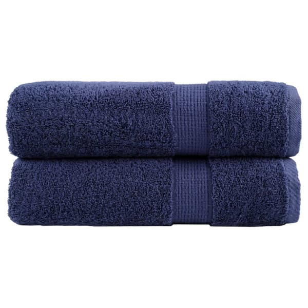 vidaXL Premiumhanddukar SOLUND, 2-pack, Marinblå, 70x140 cm