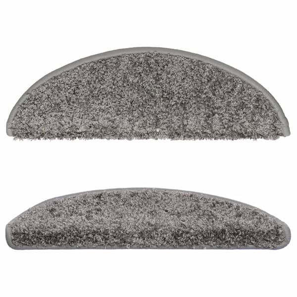 vidaXL trappemåtter 15 stk. 56x17x3 cm grå halvcirkelformede