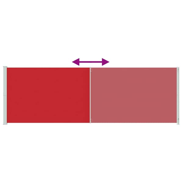 vidaXL Utfällbar sidomarkis för uteplats 200x600 cm röd