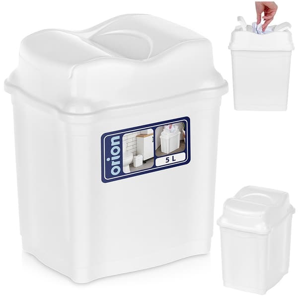 Plast sopbehållare vit 5 l