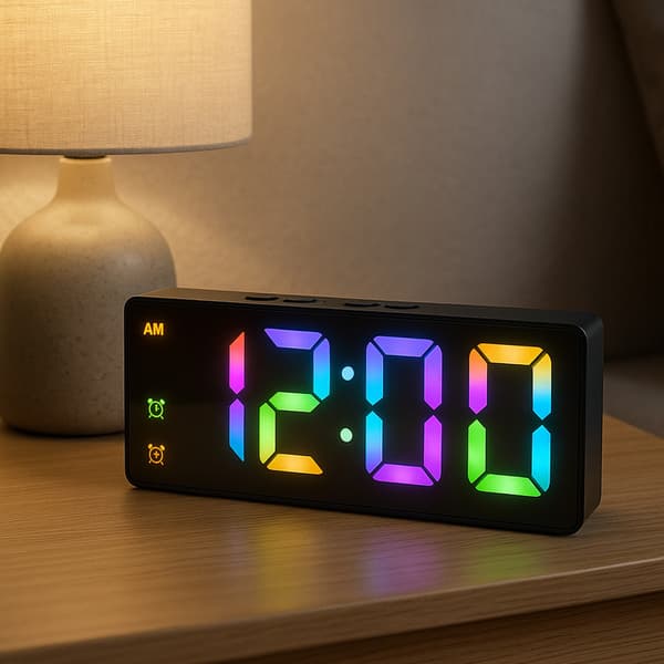 Digital RGB LED-väckarklocka - DAC8 - Svart