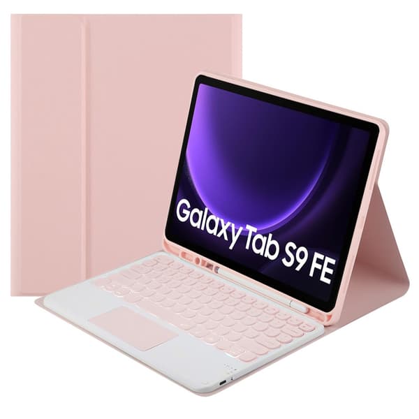 Galaxy Tab S9 FE Bluetooth-tangentbordsfodral med pekplatta (rosa)