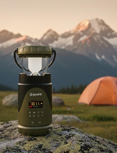 Hawk Expedition R30 solarbatterisradio med vridvev grå-grön