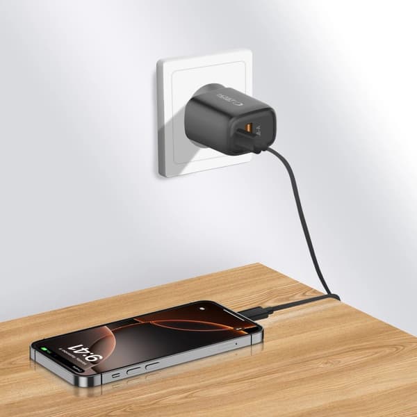 Tech-Protect NCA30 PD 30W / QC3.0 USB-A / USB-C -seinälaturi - musta