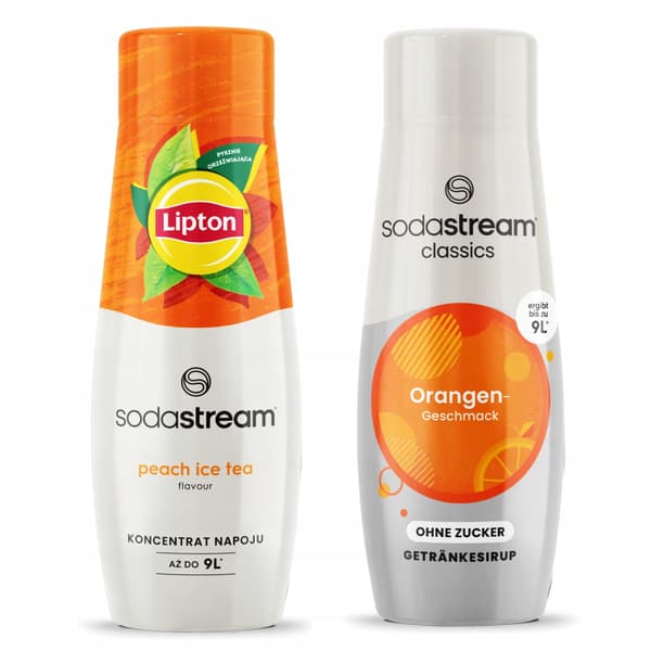 2x Sodastream Lipton -jäätee, persikka-persikka-appelsiini, Zero Saturation