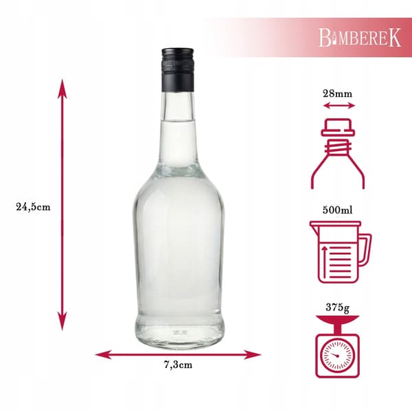 Napoleon flaske 500ML + låg