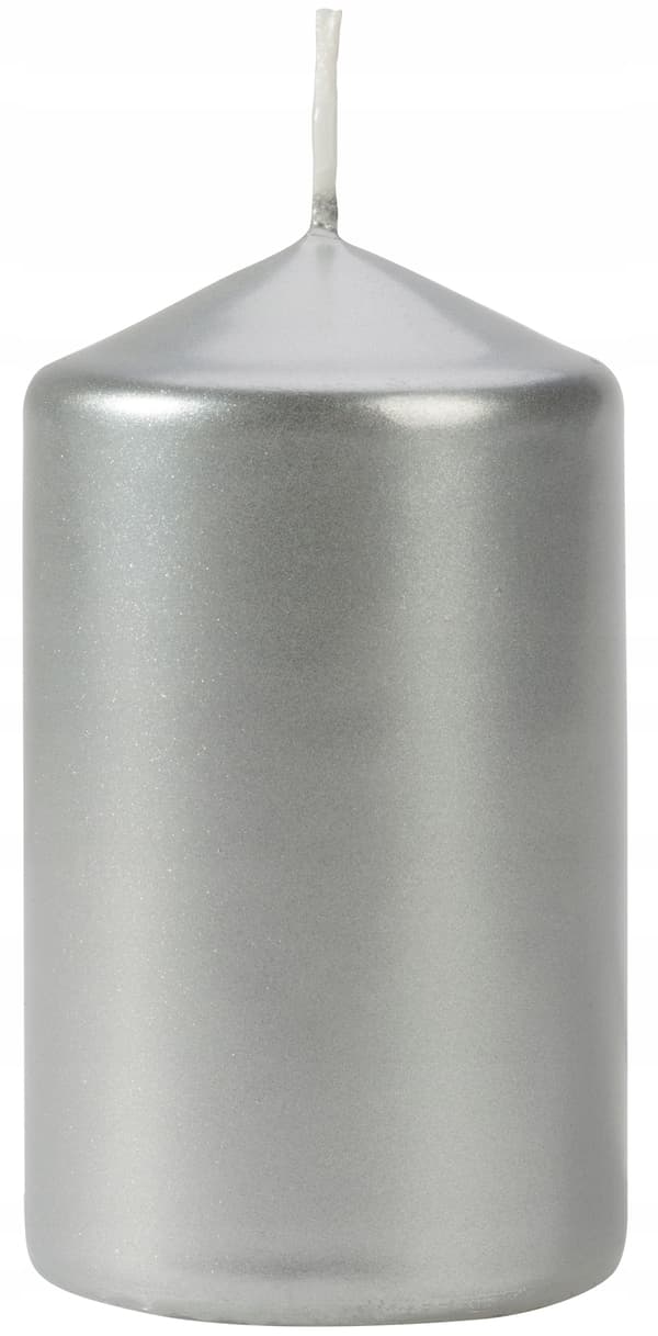 BISPOL silver cylinderljus nattvård bröllop 6x10cm
