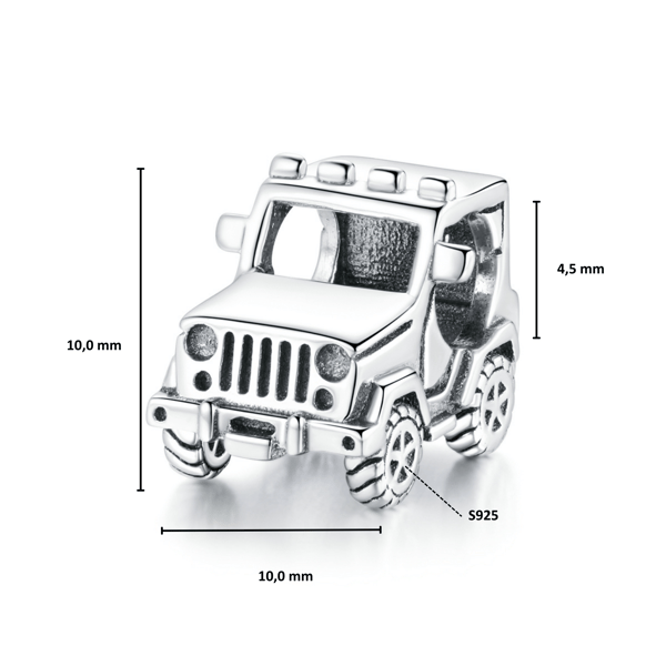 Jeep terrängfordon silver berlockpärlor