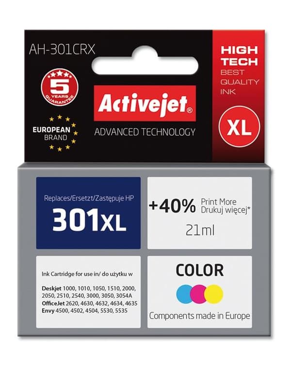 ActiveJet-bläck för HP 301XL CH564, 21 ml, trefärgad