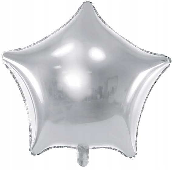 STAR folieballong, 48 cm, silver, 1 st.