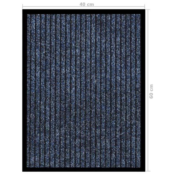 vidaXL dørmåtte, ribbet, blå, 40x60 cm