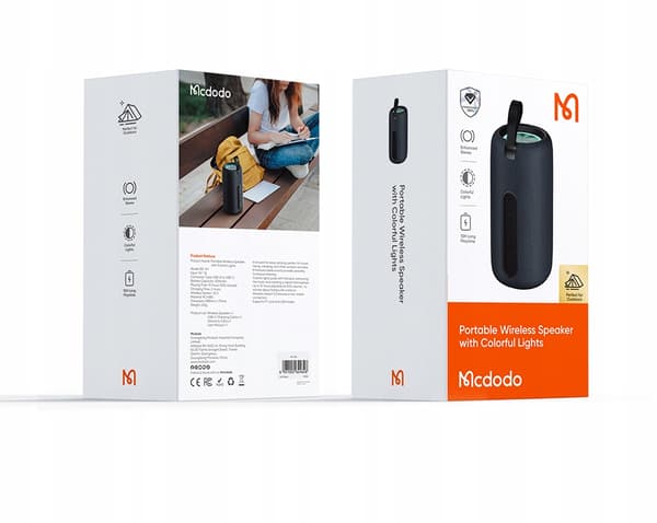 MCDODO BÄRBAR LITEN BLUETOOTH-HÖGTALARE 10H USB-C TRÅDLÖS GRÅ
