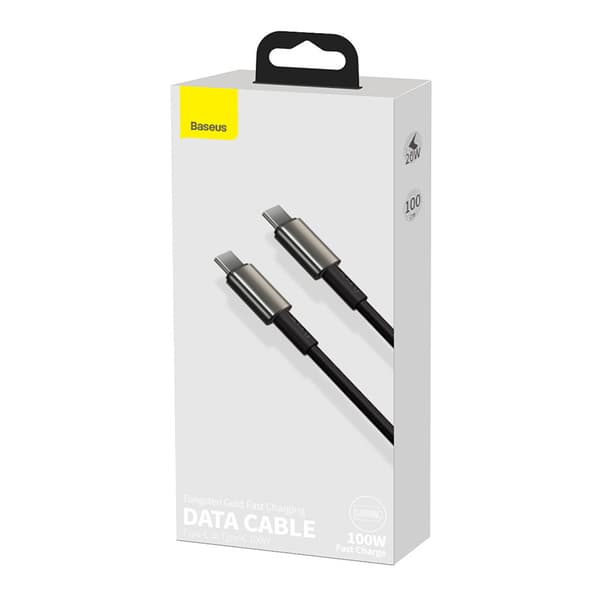 Baseus Tungsten Gold USB-C til USB-C kabel, 100W, 1m (sort)