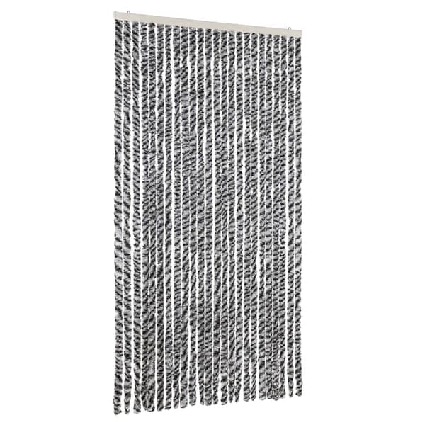 vidaXL insektnet, grå, sort og hvid, 100x220, chenille
