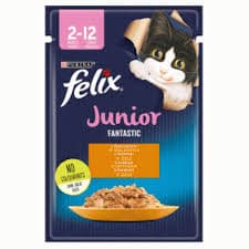 FELIX FANTASTIC JUNIOR KATTEFODER KYLLING 85G