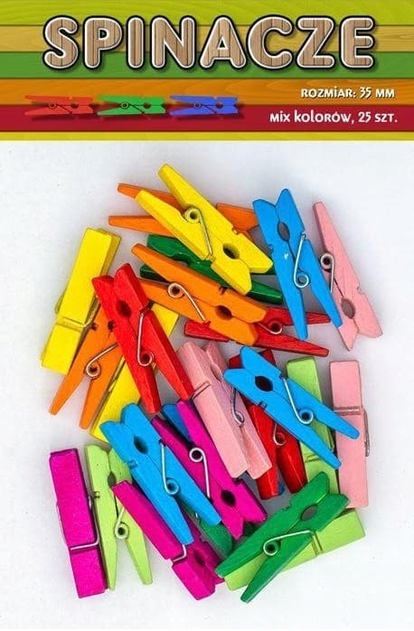 Träklämmor Värilliset 25 kpl 3,5 cm