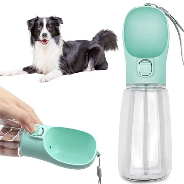 Bærbar vandflaske til hunde og katte, 350 ml, blå