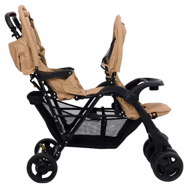 vidaXL Dubbelvagn, Taupe, Stål
